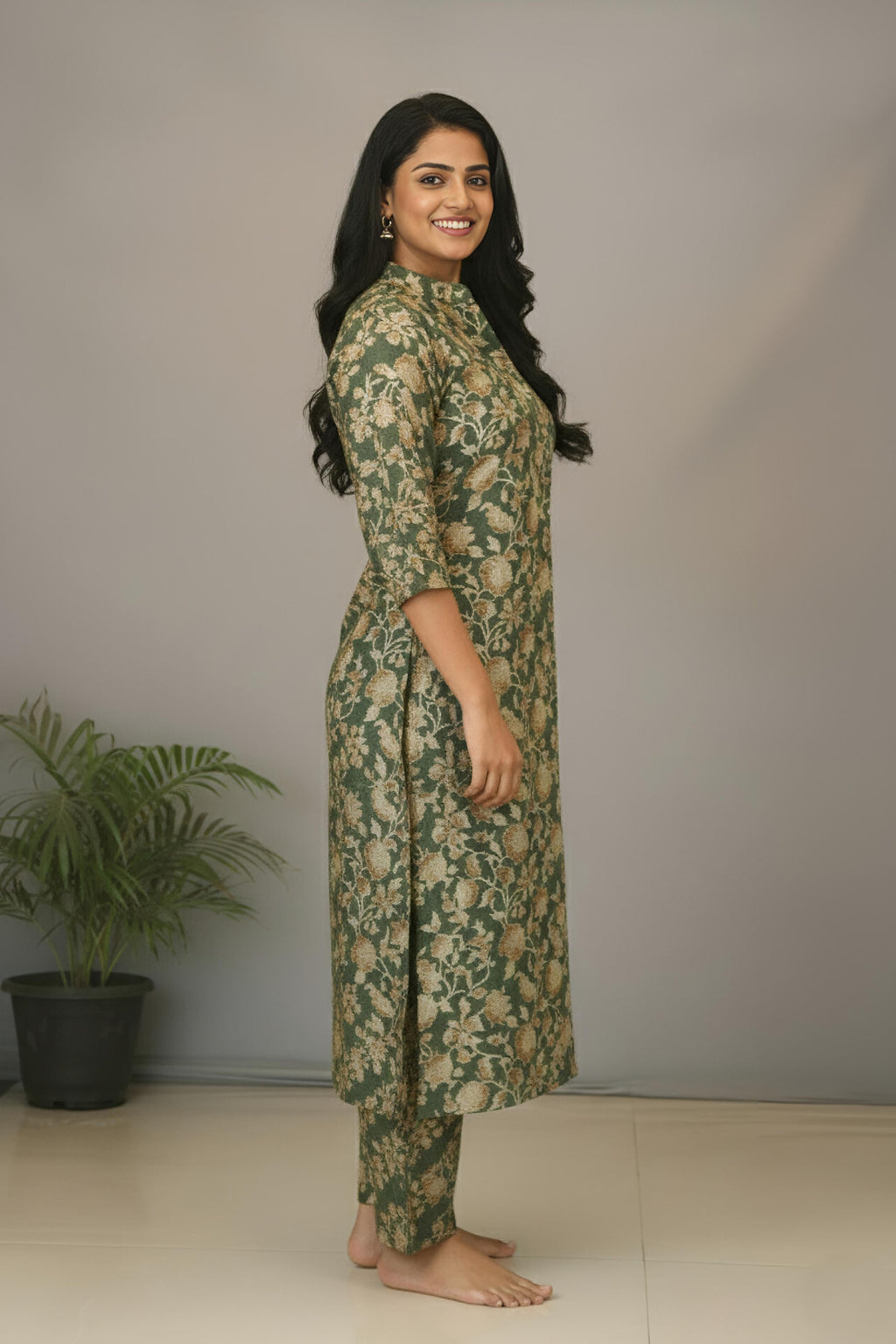 Chinese Collar Cord Set with Pockets | 3 Shades