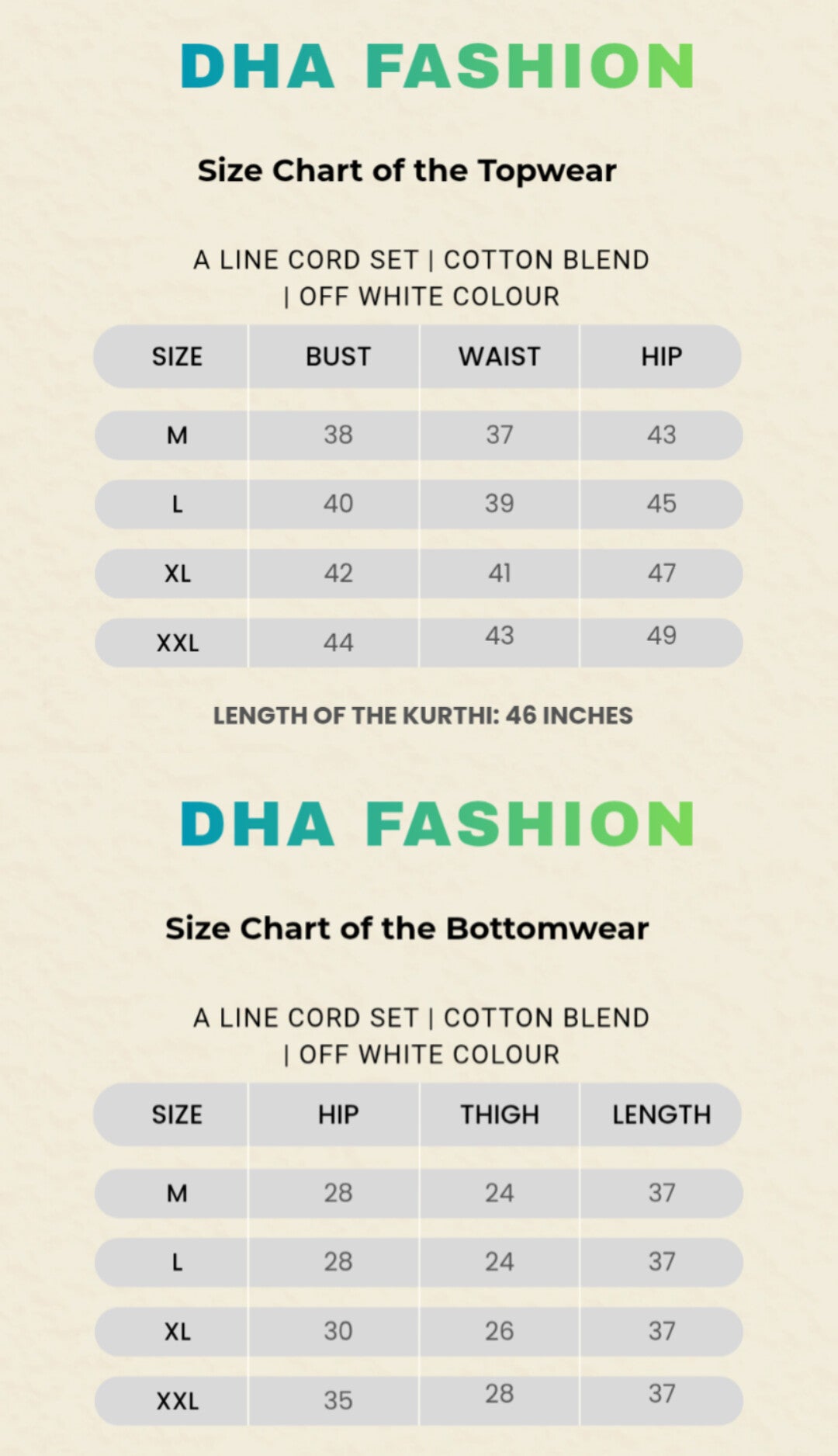 A Line Cord Set | Cotton Blend | Serene Off-White