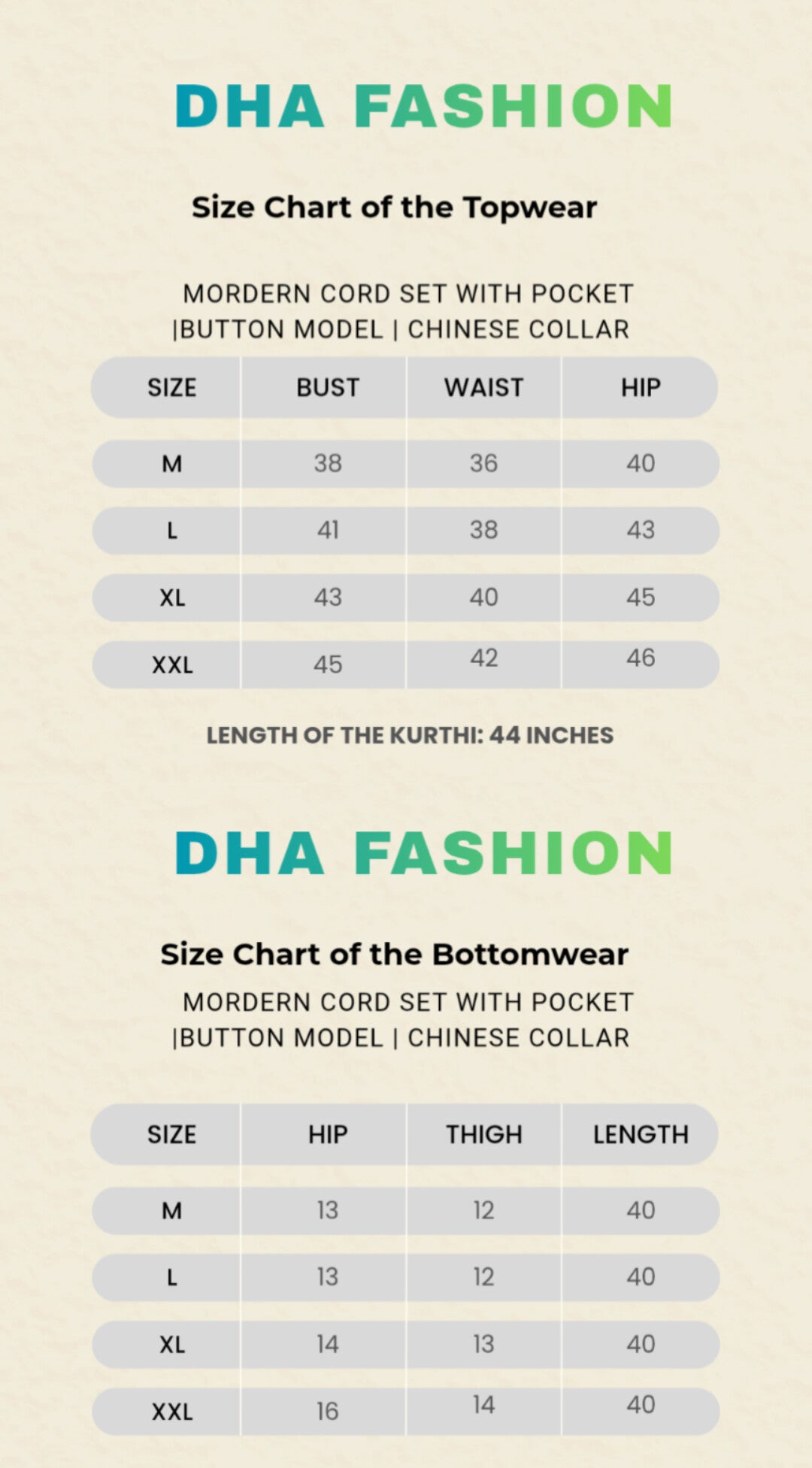 Chinese Collar Cord Set with Pockets | 3 Shades