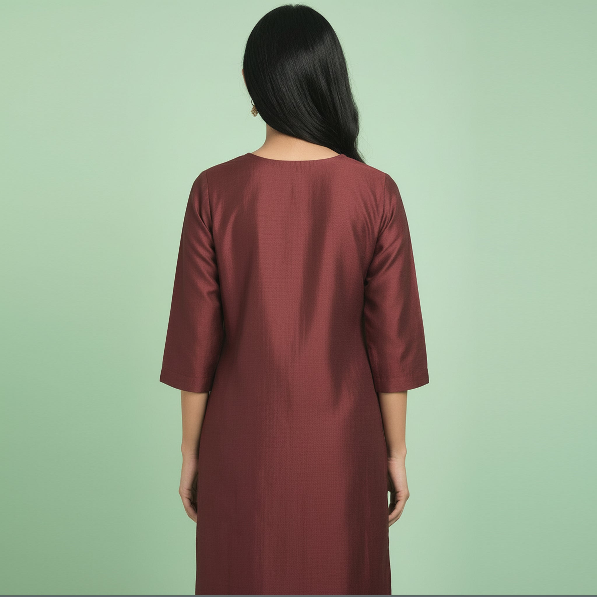 Kurti | VIjithra Silk| Copper Brown