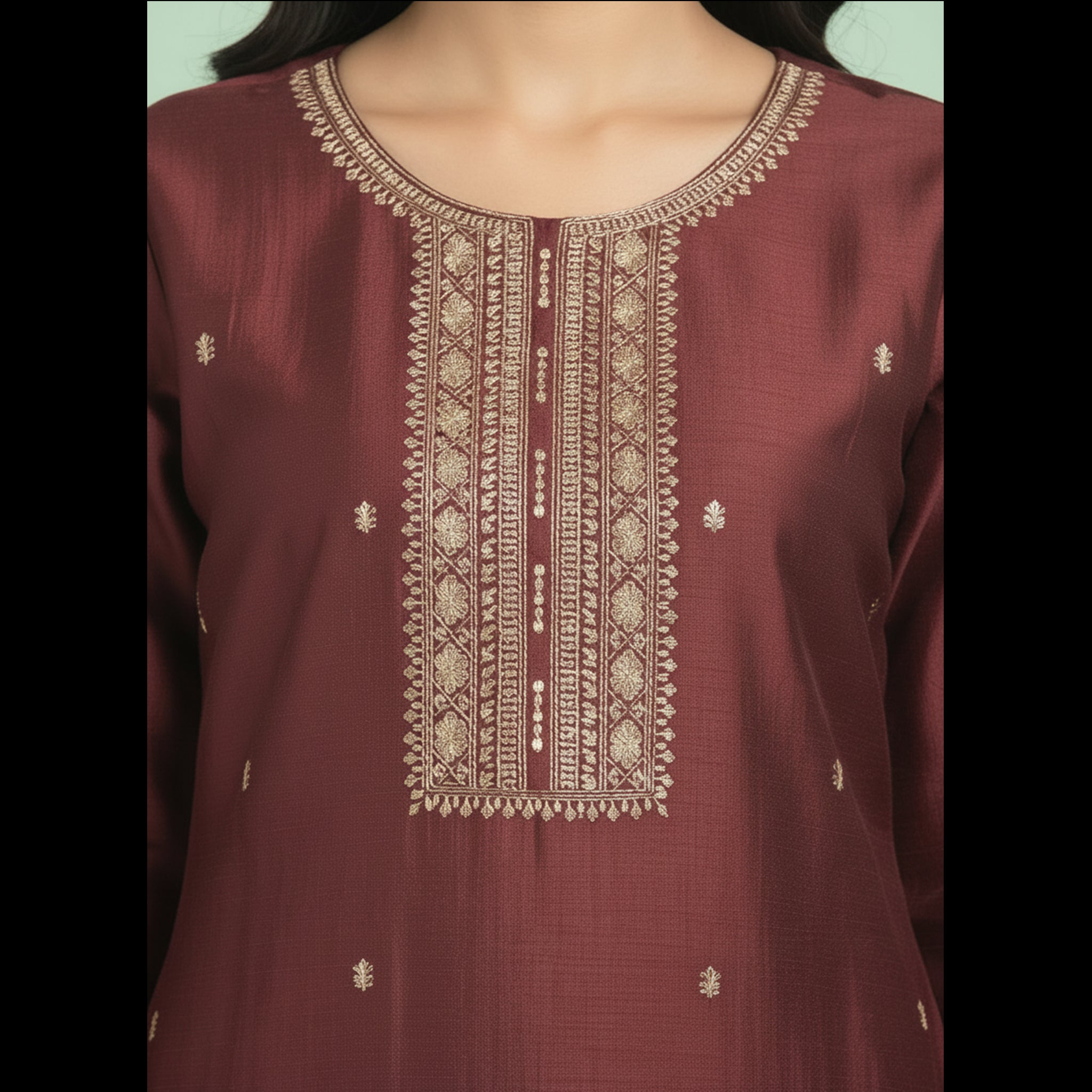 Kurti | VIjithra Silk| Copper Brown