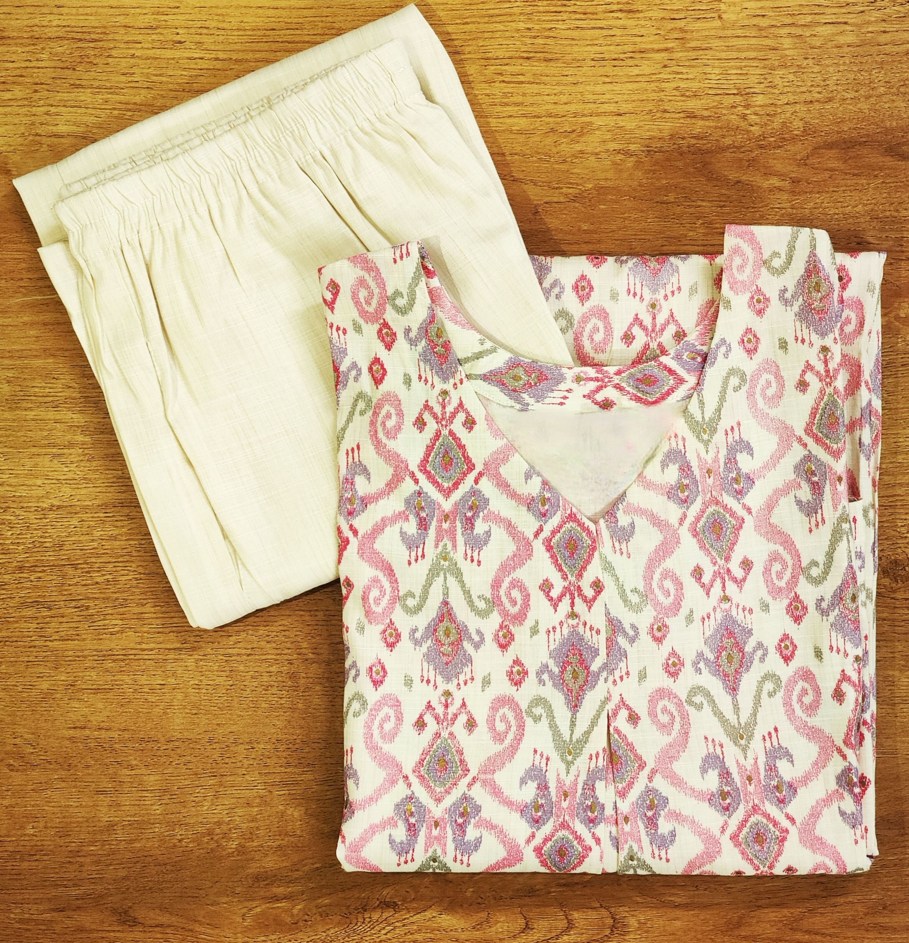 Petal-Drop, the Trendsetter | Cord Set | Pink and Beige