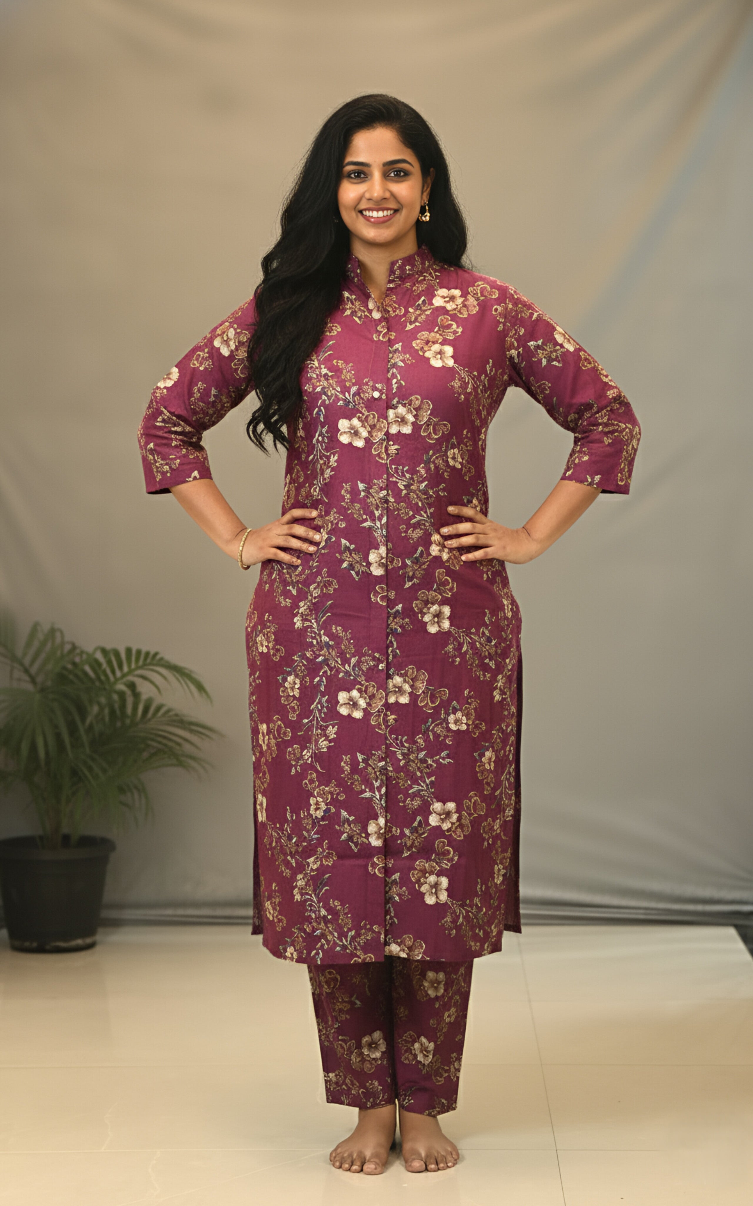 Chinese Collar Cord Set with Pockets | 3 Shades