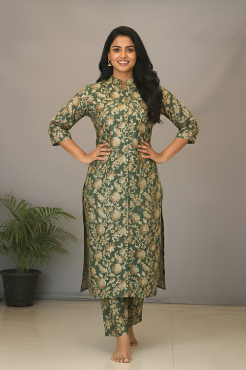 Chinese Collar Cord Set with Pockets | 3 Shades