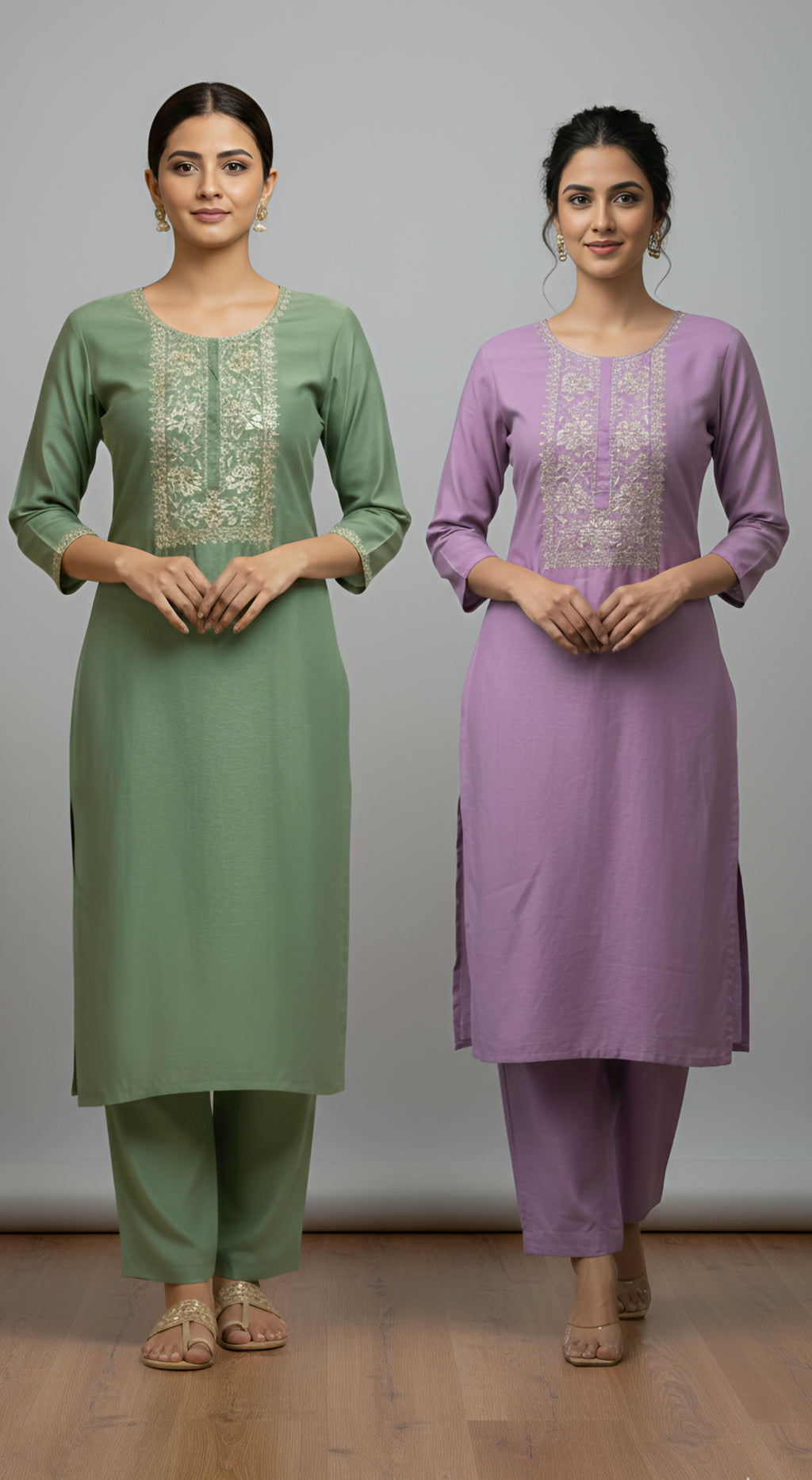 Sage Mist Green | Hazy Orchid Lavender Two Shade Cord Set