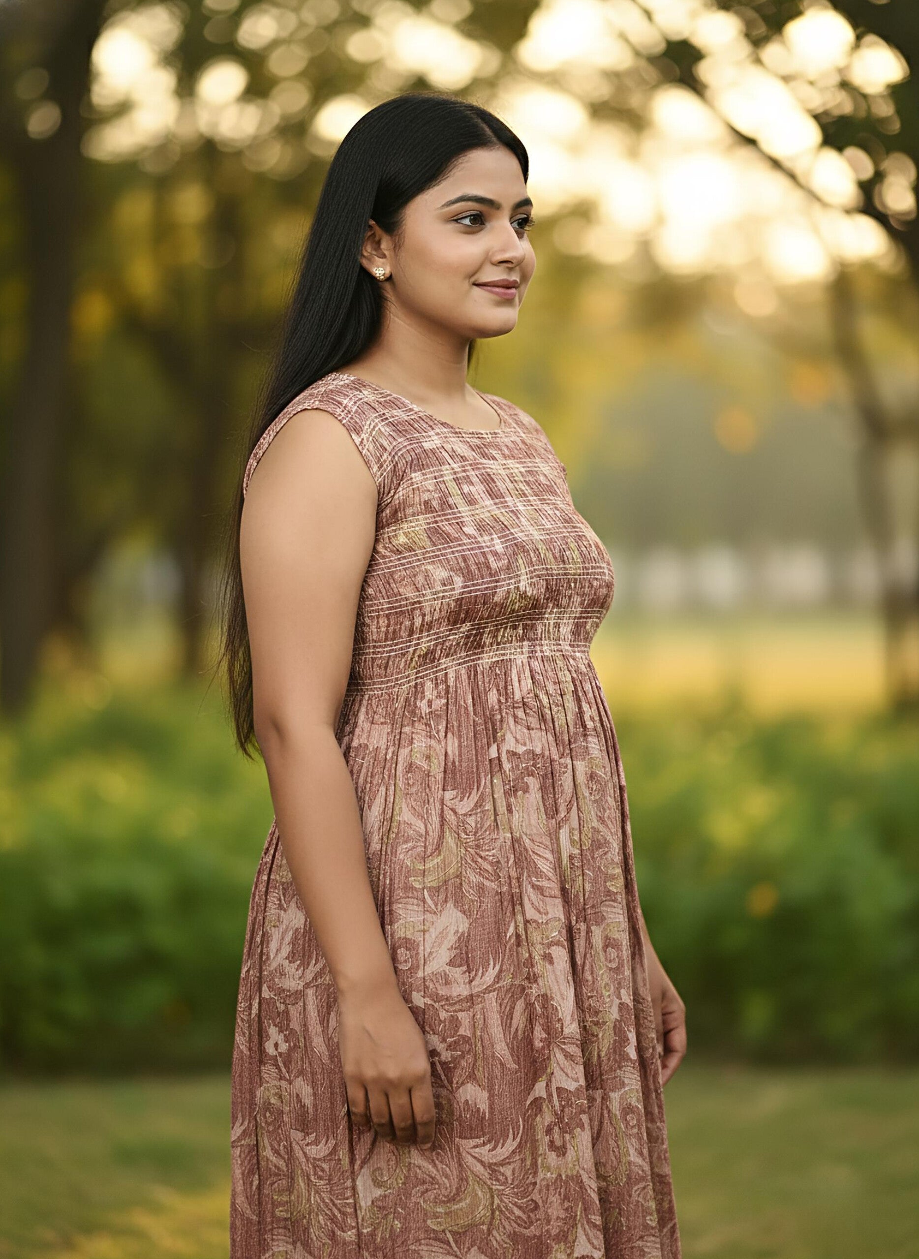 Canyon Crease - The Earth Frock with crepe design