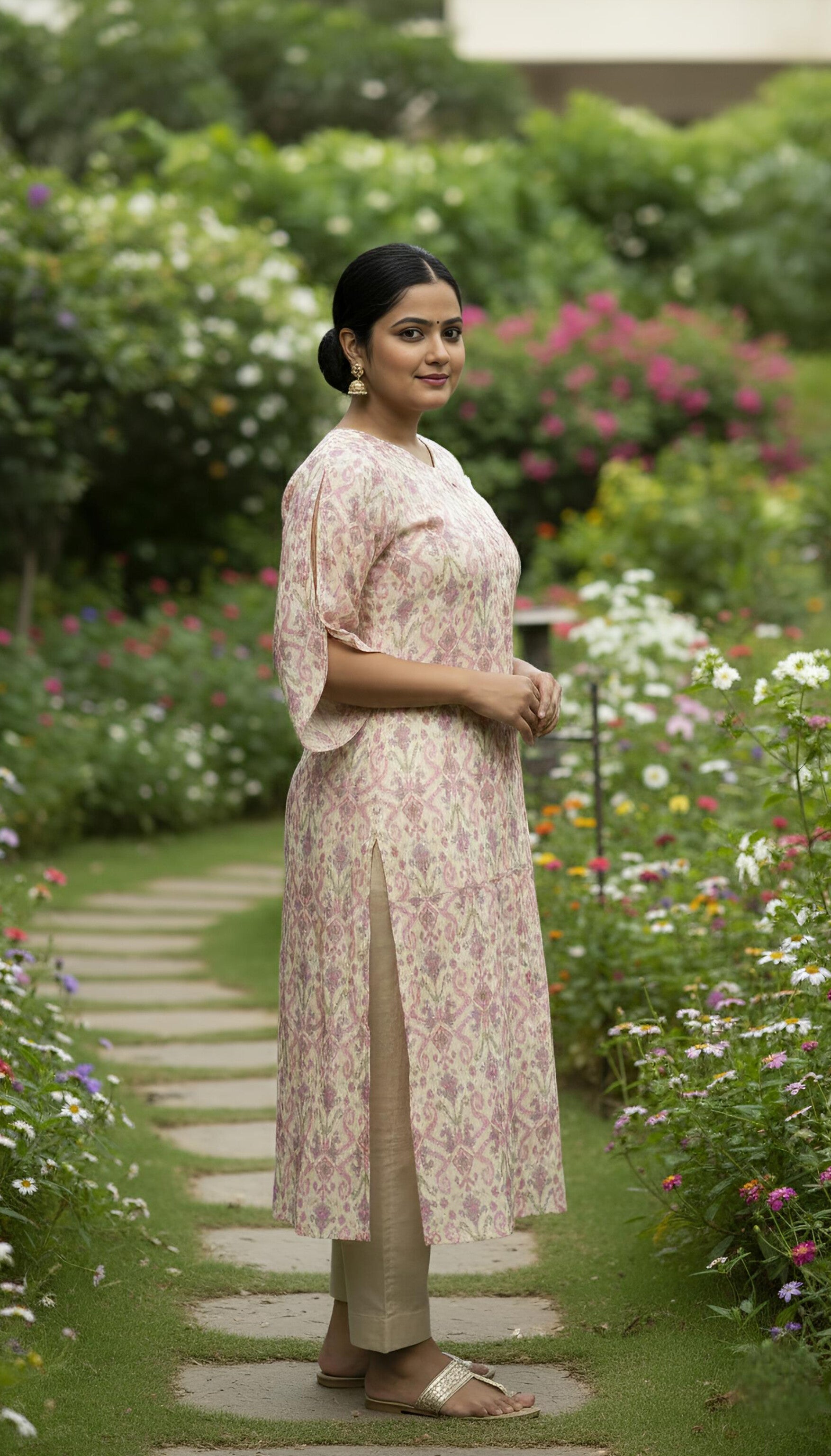 Petal-Drop, the Trendsetter | Cord Set | Pink and Beige