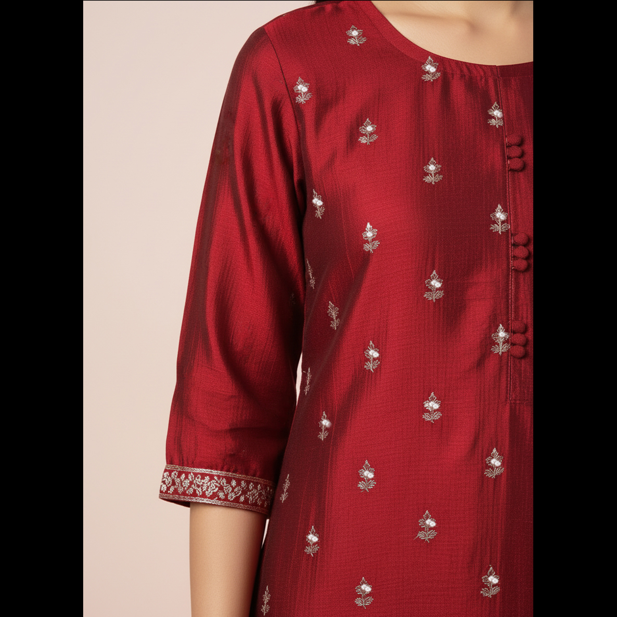 Kurthi | Tissue Silk | Happy Red