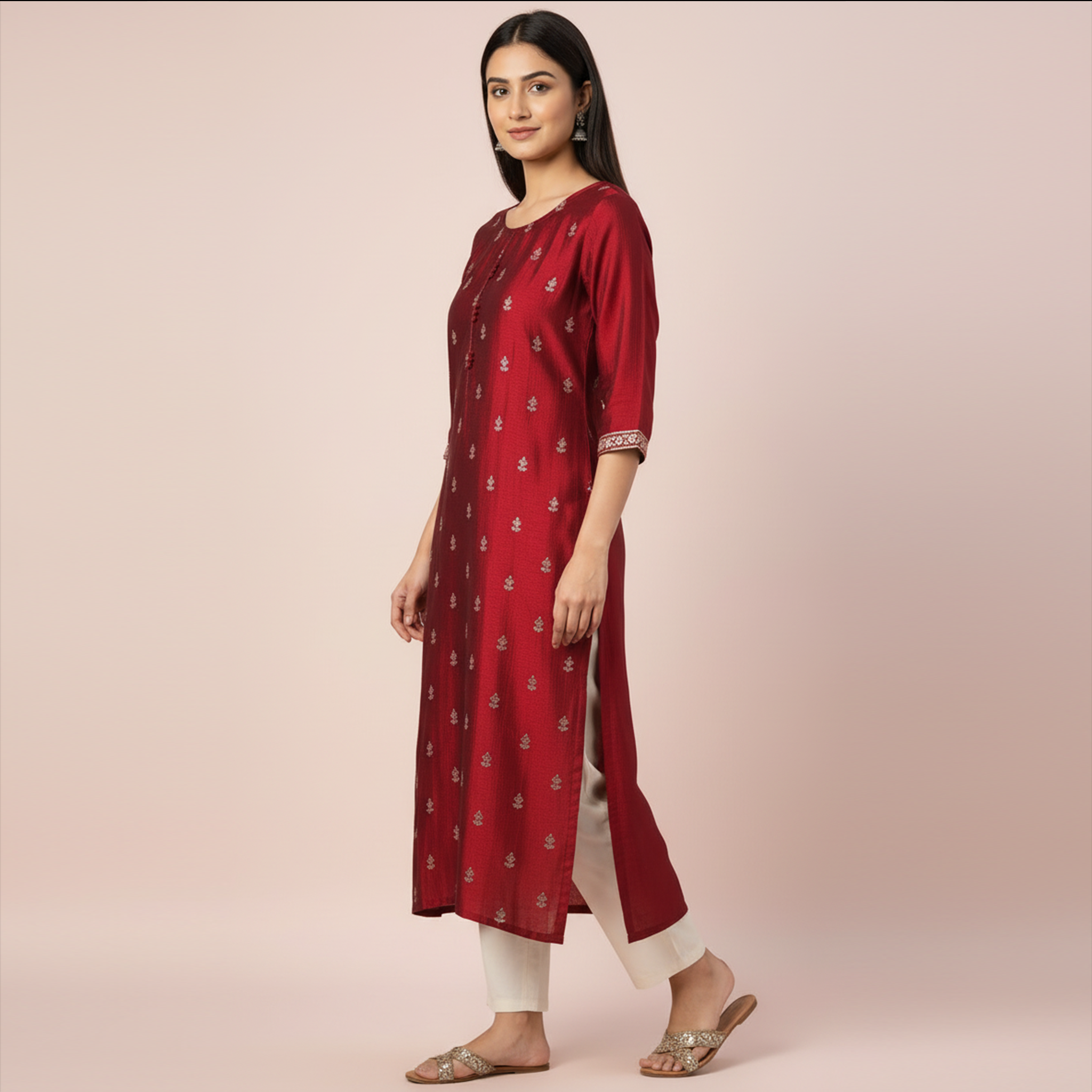 Kurthi | Tissue Silk | Happy Red