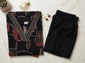 Obsidian Black | V Neck Cord Set with Pocket