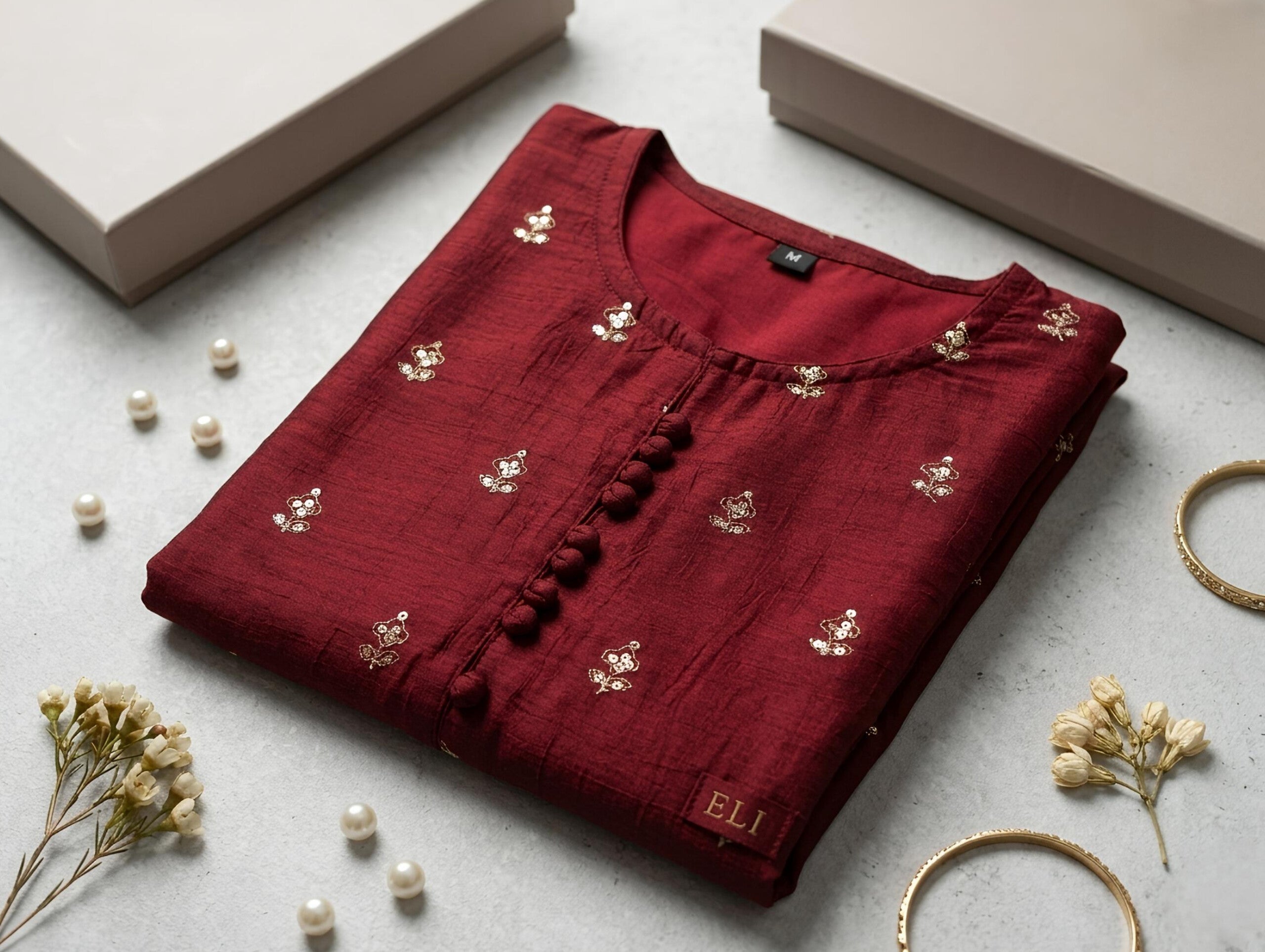 Kurthi | Tissue Silk | Happy Red