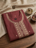 Kurti | VIjithra Silk| Copper Brown